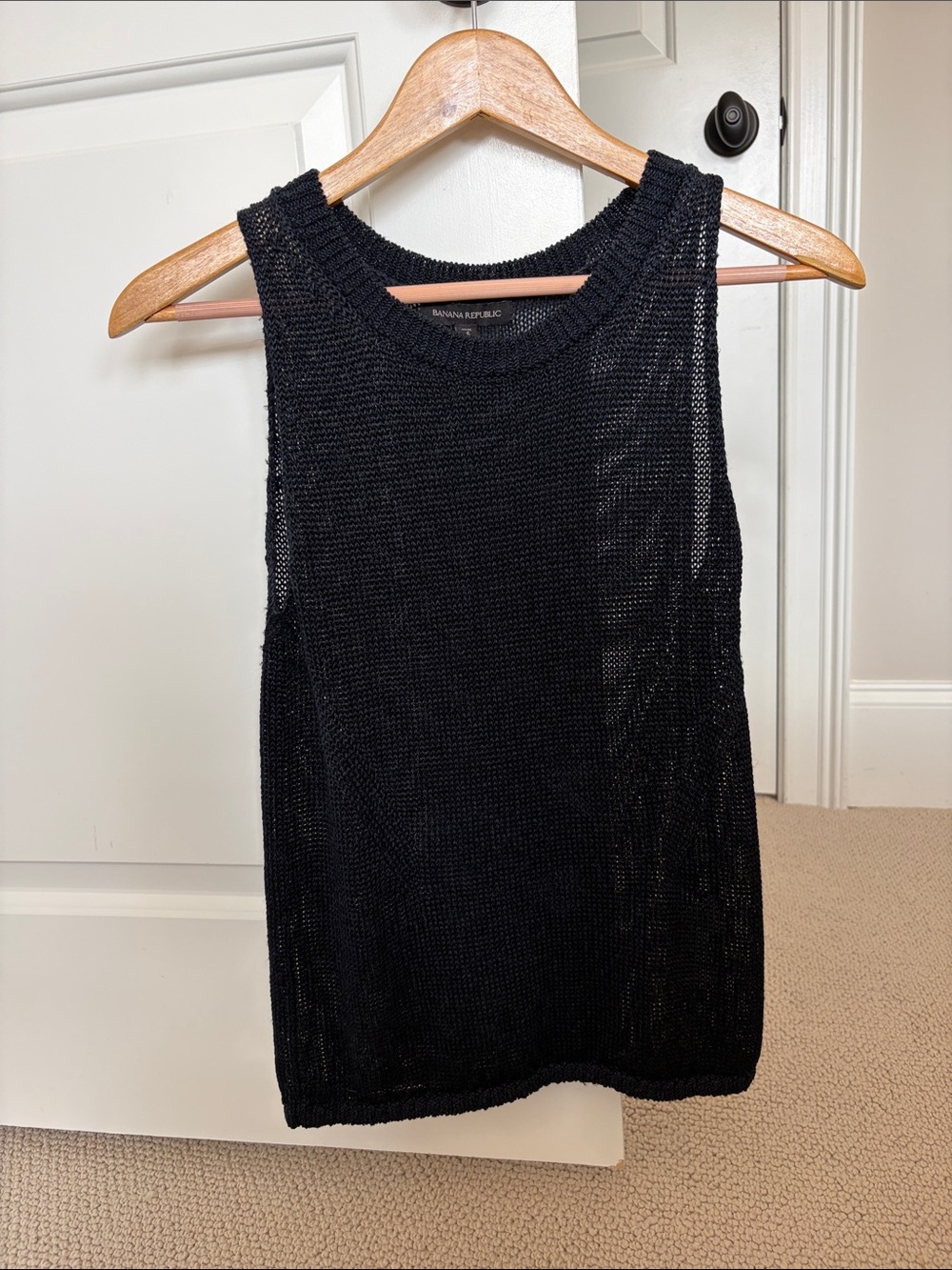 Banana Republic Navy Open Knit Tank Top